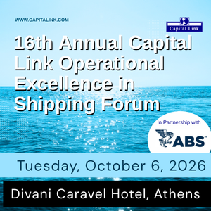 16th Annual Capital Link Operational Excellence in Shipping Forum 300 x 300