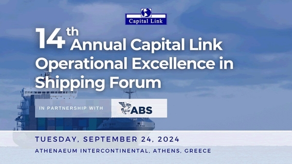 14th Annual Capital Link Operational Excellence in Shipping Forum “Best Industry Practices - Building Long Term Value Through Sustainability”