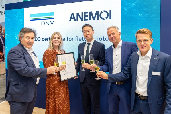 Anemoi awarded DNV Type Approval for 5x35m Rotor Sail design
