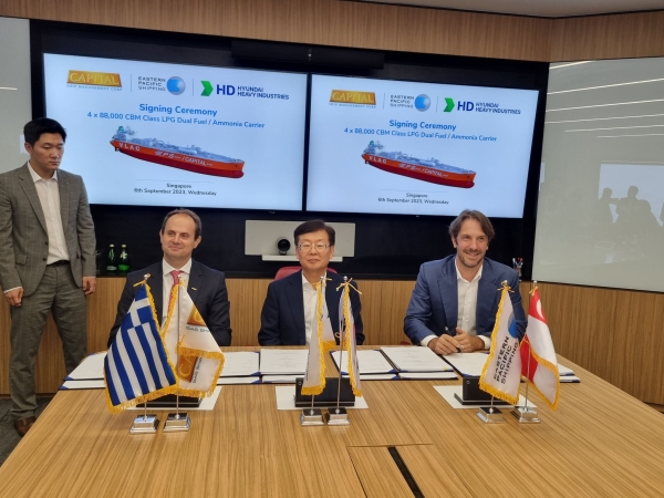 Παραγγελία δύο πρώτων στον κόσμο νέας γενιάς 88.000 cbm μεταφοράς αμμωνίας φιλικά προς το περιβάλλον από την Capital Gas Ship Management