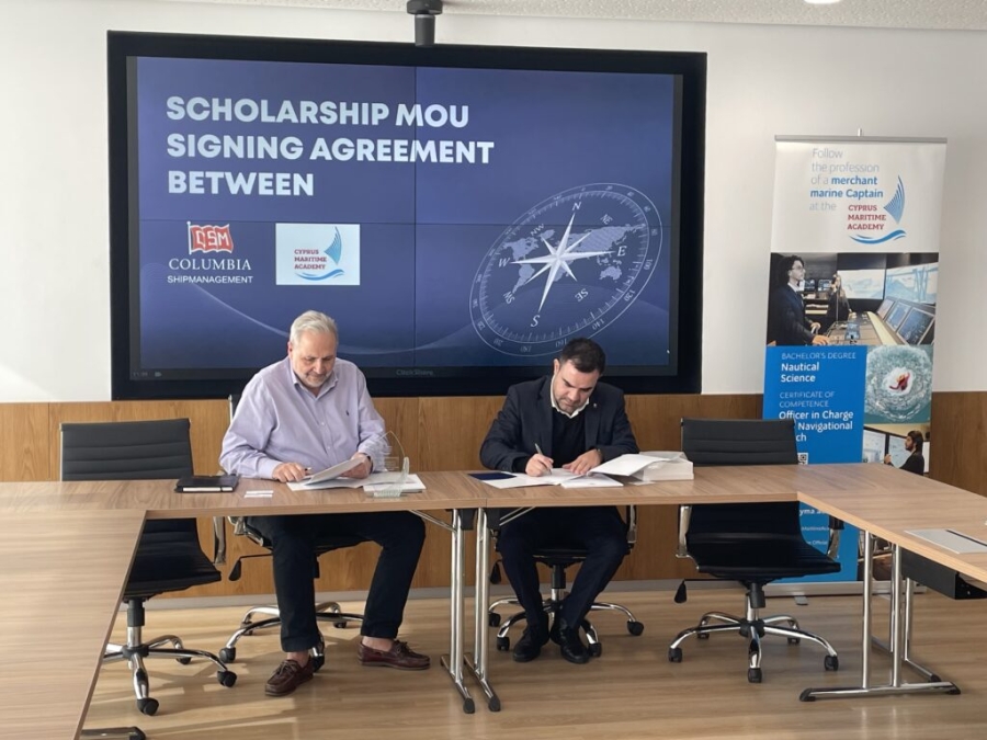 Columbia Shipmanagement (CSM) signs scholarship agreement and Memorandum of Understanding (MOU) with the Cyprus Maritime Academy (CyMA)